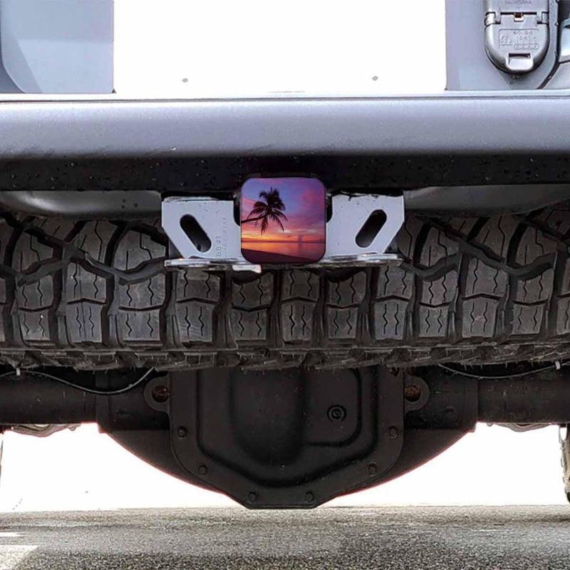 Beabes Ocean Trailer Hitch Covers Tropical Ocean Beach Palm Tree Sunset Heavy Duty Receiver Tube Cover 2 Inch, Towing Hitch Plug Covers Hitch Caps for RVs SUVs Trucks and Cars - Image 5